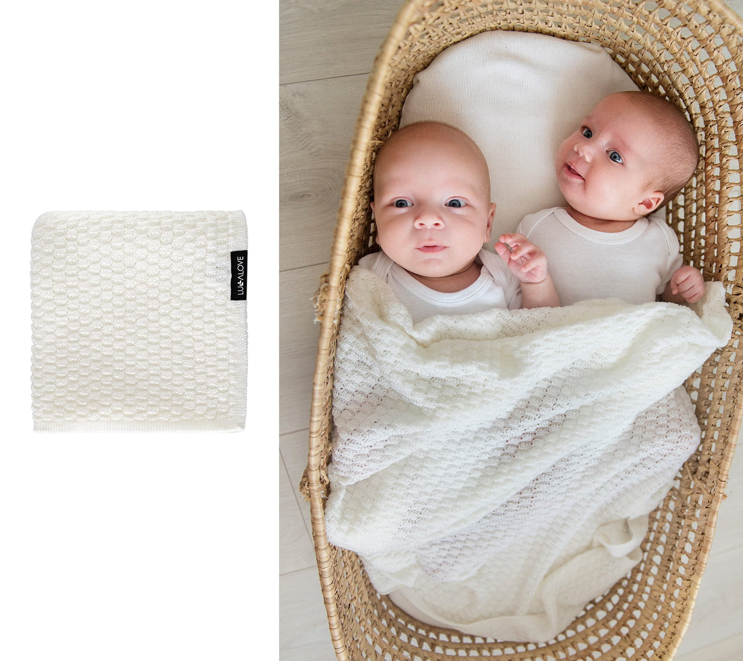 Light merino wool blanket & swaddle - Coconut