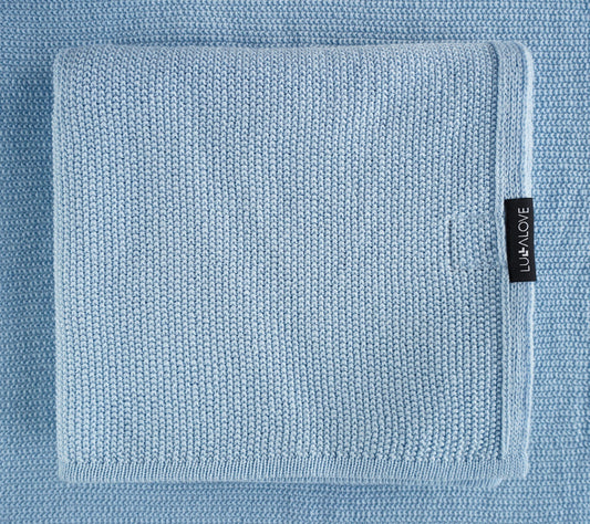 Light 100% Merino Wool Swaddle Blanket - Blue