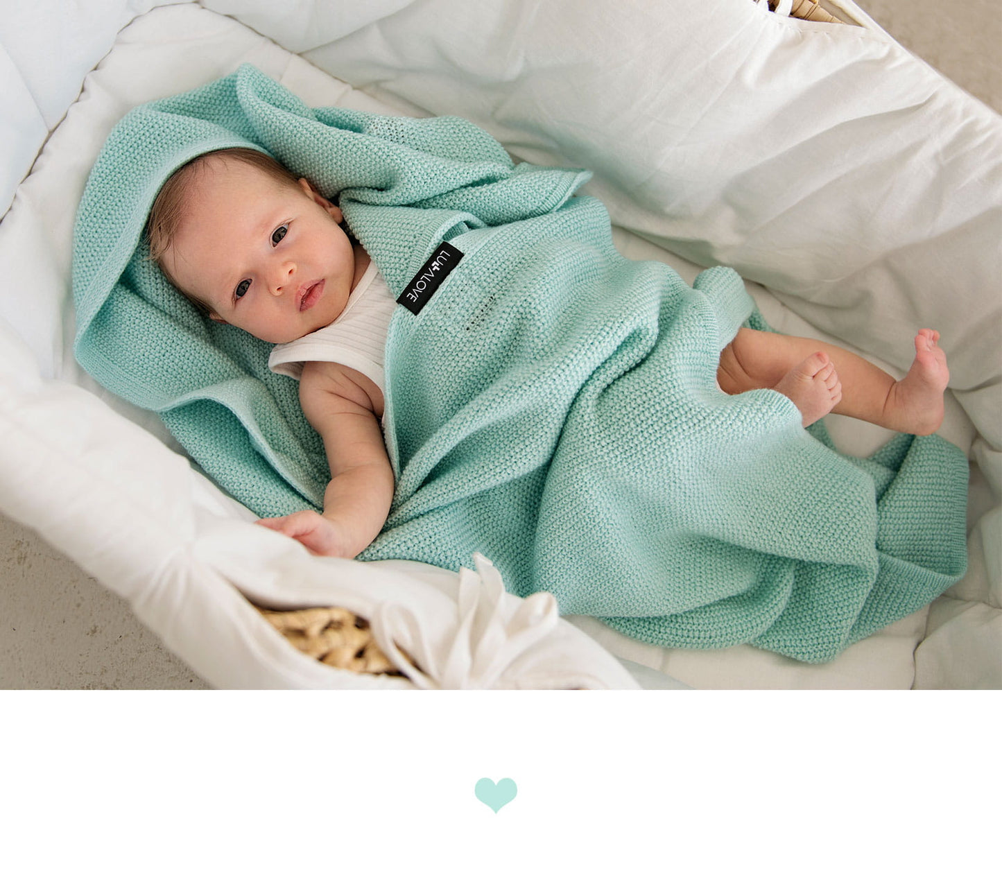 Light 100% Merino Wool Swaddle Blanket - Blue