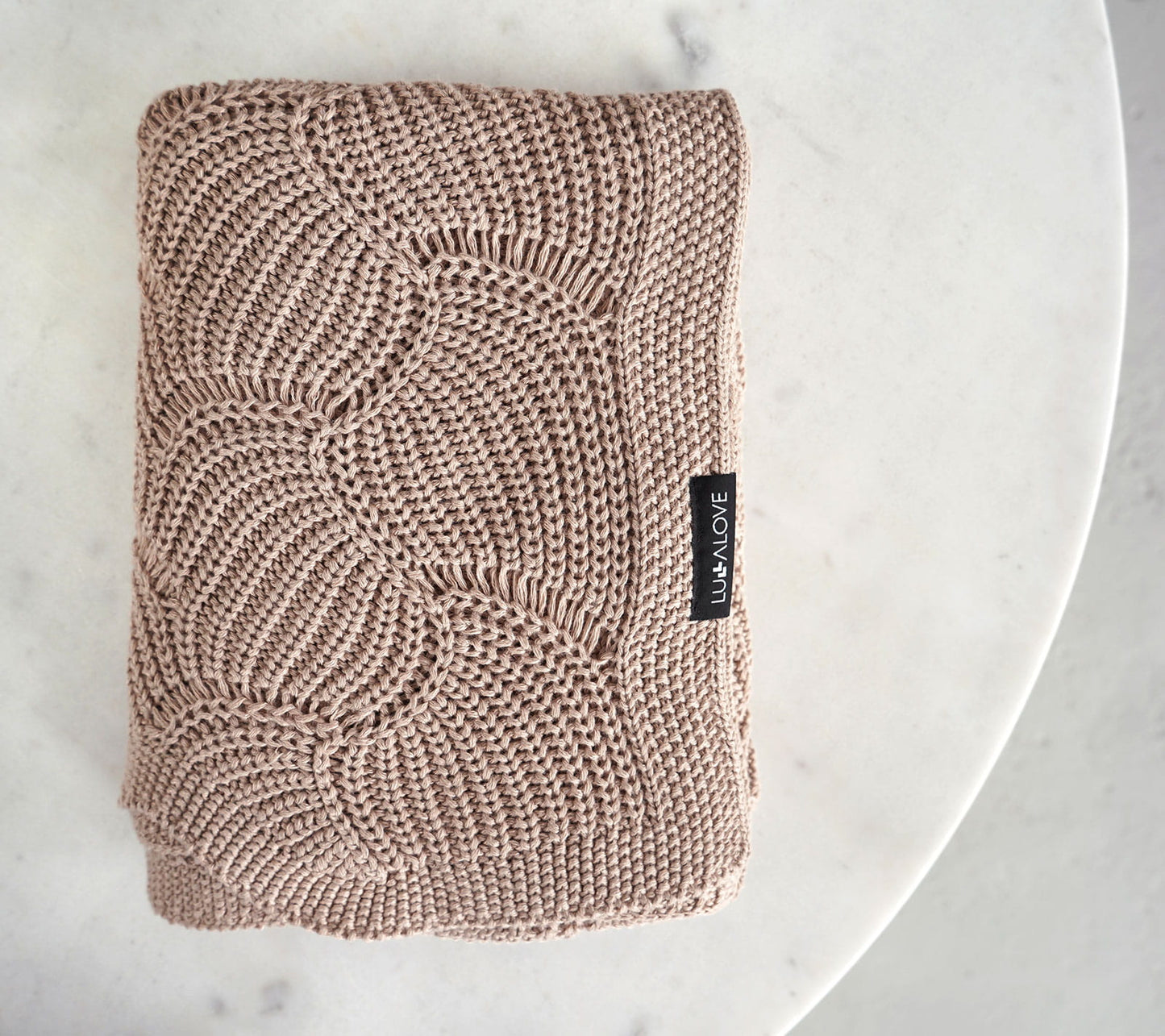 Cellular bamboo baby blanket - Caramel Beige - Seashell