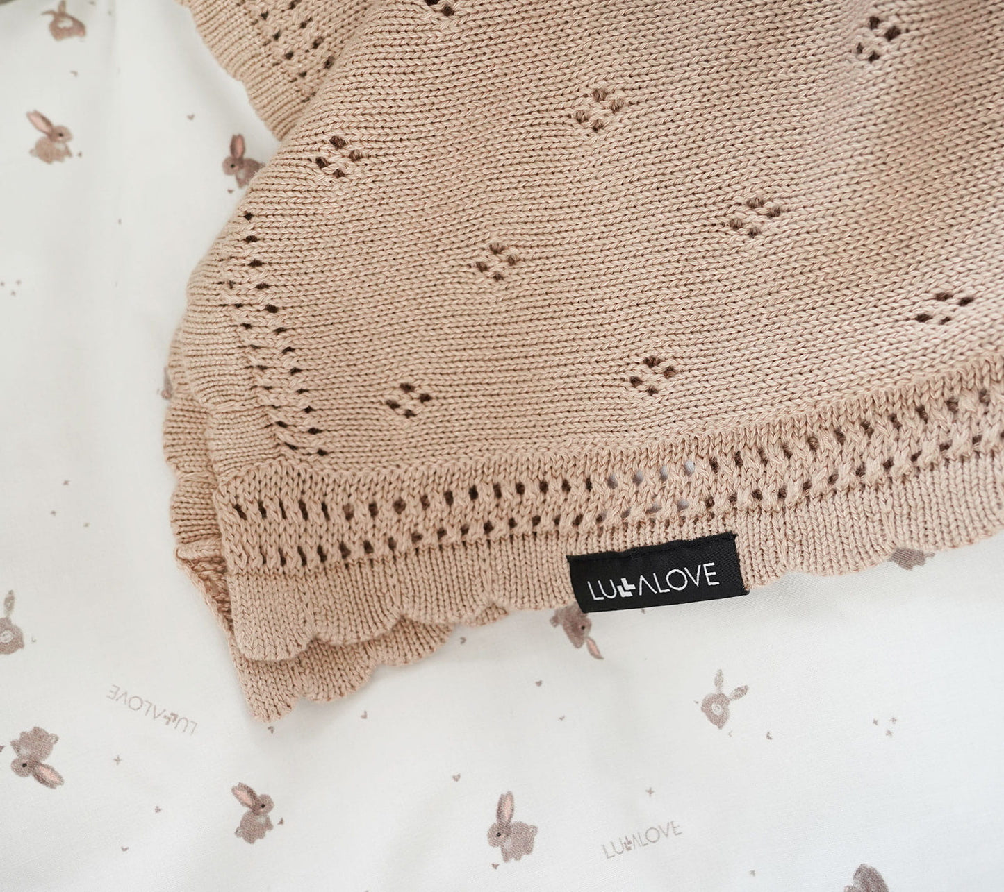 Soft cellular bamboo baby blanket - Caramel - Daisy