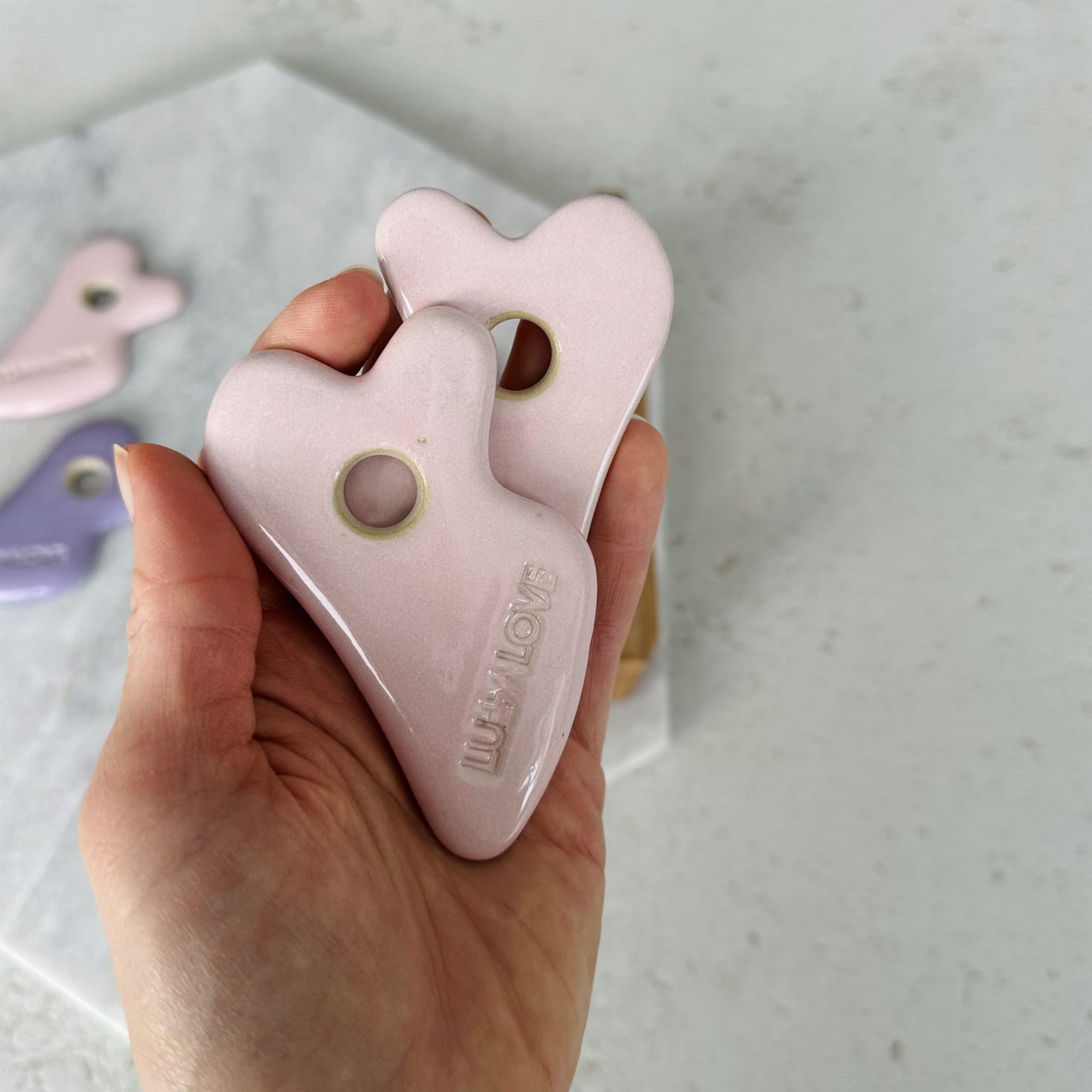 Ceramic Gua Sha Massager - Rose