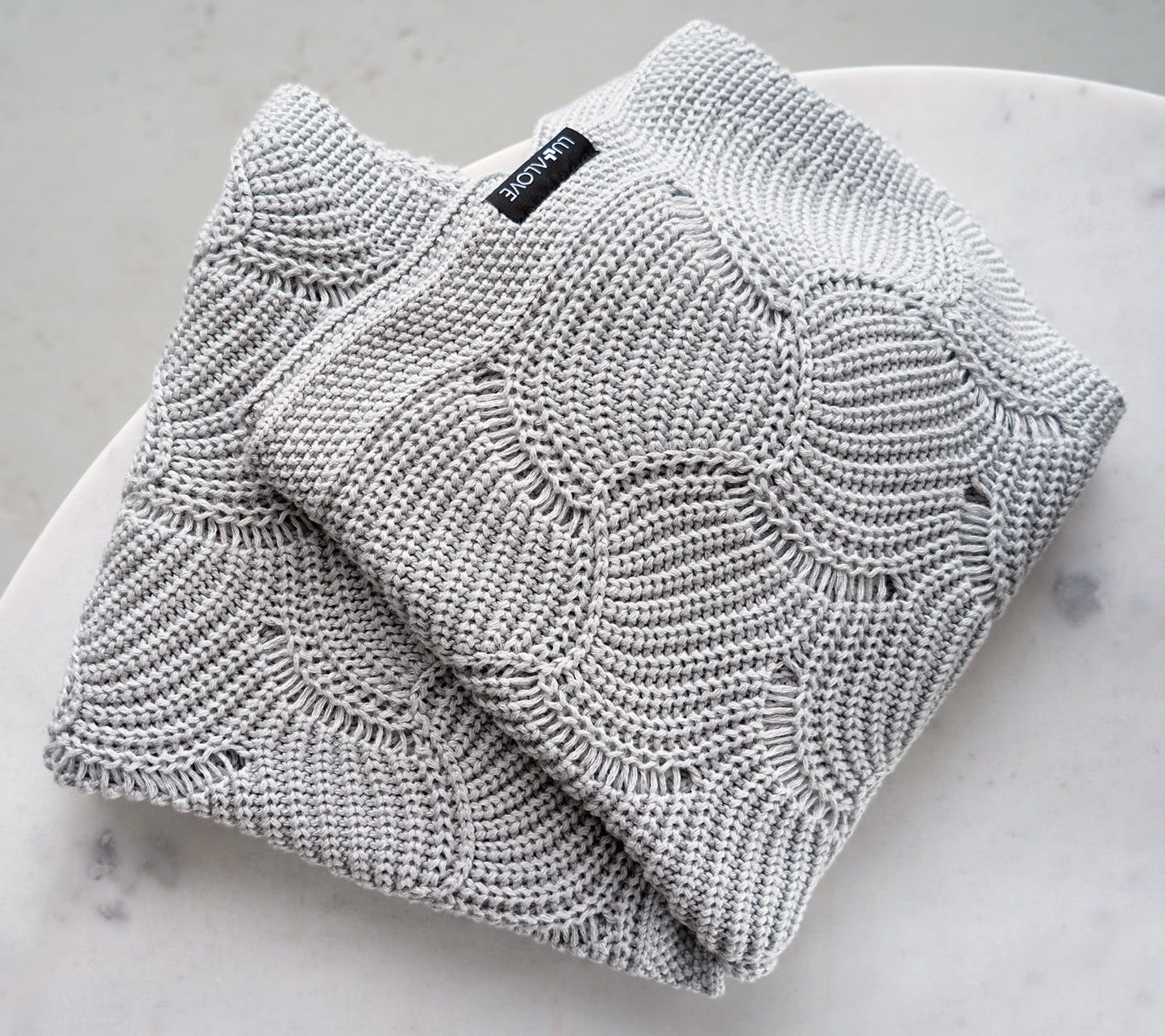 Cellular bamboo baby blanket - Grey - Seashell