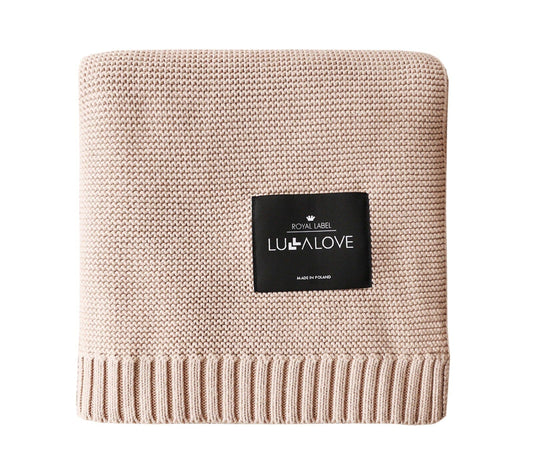Bamboo baby blanket - Caramel Beige - Classic knit Blanket Lullalove UK