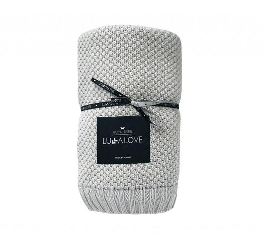 Bamboo baby blanket - Grey - Macaroon knit Blanket Lullalove UK