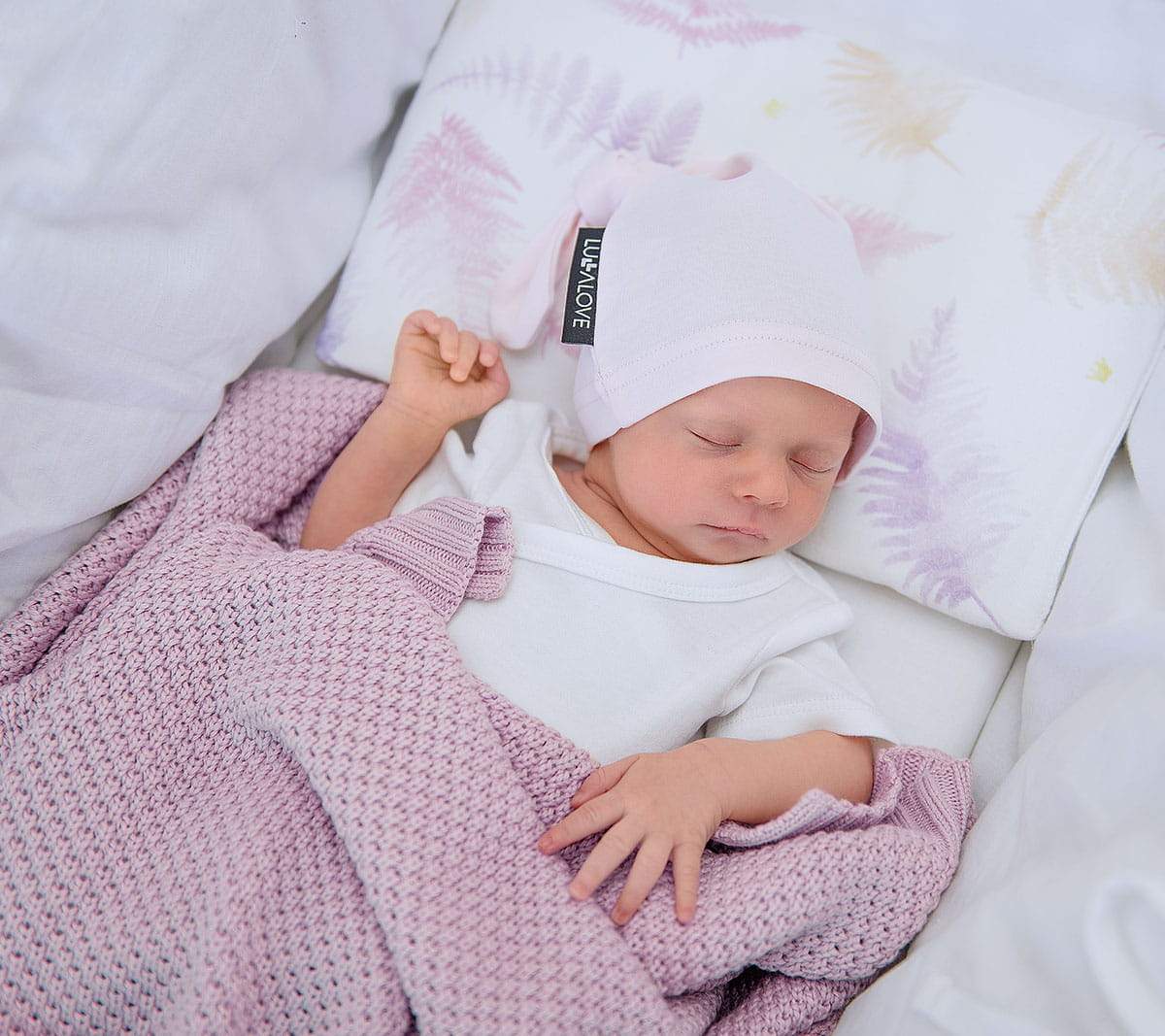 Bamboo baby blanket - Powder pink - Macaroon knit Blanket Lullalove UK