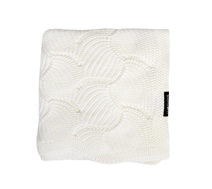 Cellular bamboo baby blanket - Coconut - Seashell Blanket Lullalove UK 