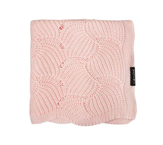 Cellular bamboo baby blanket for newborns in rose quartz
