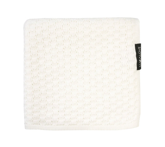 Light cellular bamboo baby blanket - Coconut Blanket Lullalove UK