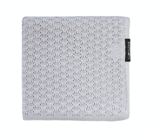 Light cellular bamboo baby blanket - Grey Blanket Lullalove UK