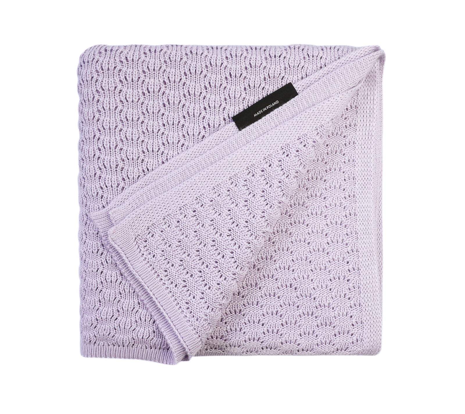 Light cellular bamboo baby blanket - Lavender Blanket Lullalove UK