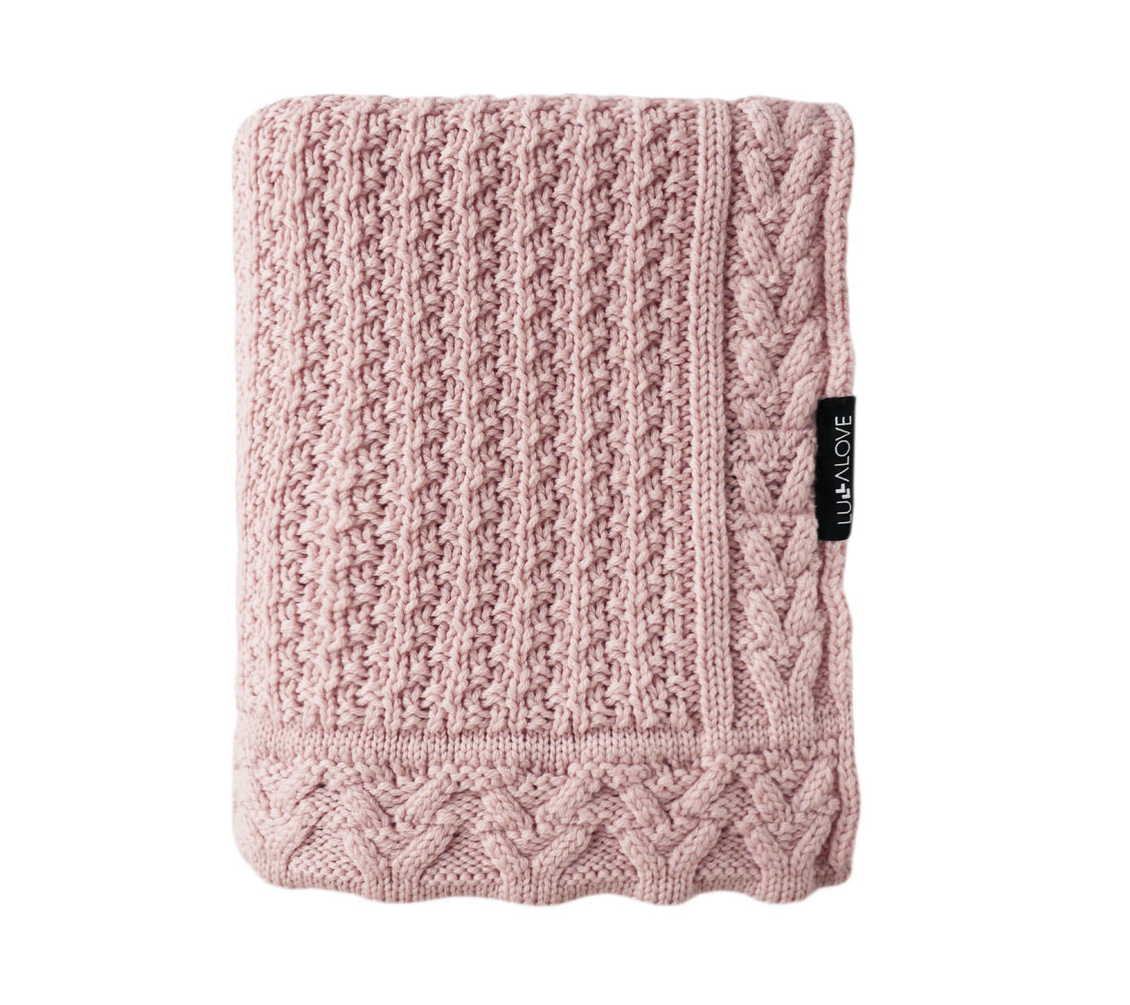 Premium Merino Wool Baby Blanket "Cookie" - Powder Pink Blanket Lullalove