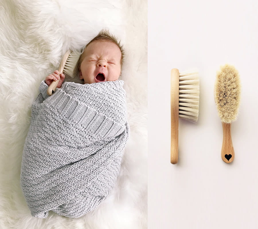 Set of 2 baby hairbrushes - cradle cap & soft brush Brush Lullalove