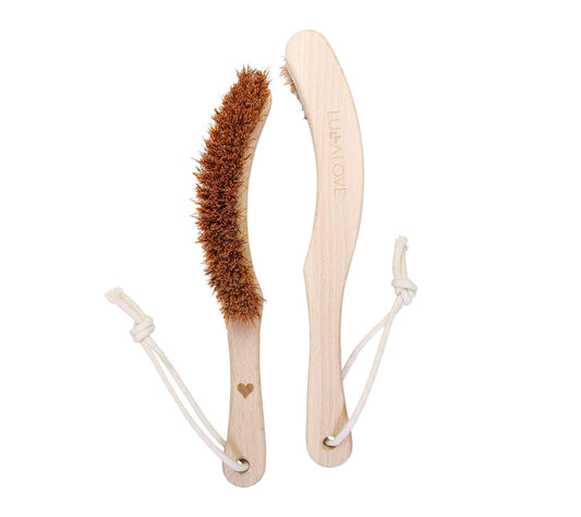 Sharp coconut body brush with a handle Brush Lullalove
