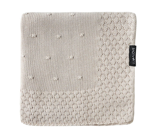 Soft All Season Bamboo Baby Blanket "Popcorn" - Beige Blanket Lullalove UK