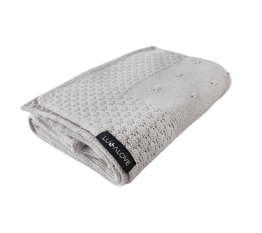 Soft All Season Bamboo Baby Blanket "Popcorn" - Grey Blanket Lullalove UK