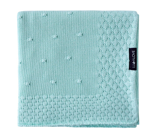 Soft All Season Bamboo Baby Blanket "Popcorn" - Mint Blanket Lullalove UK