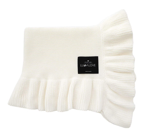 Soft bamboo baby blanket with a frill - Coconut Blanket Lullalove UK