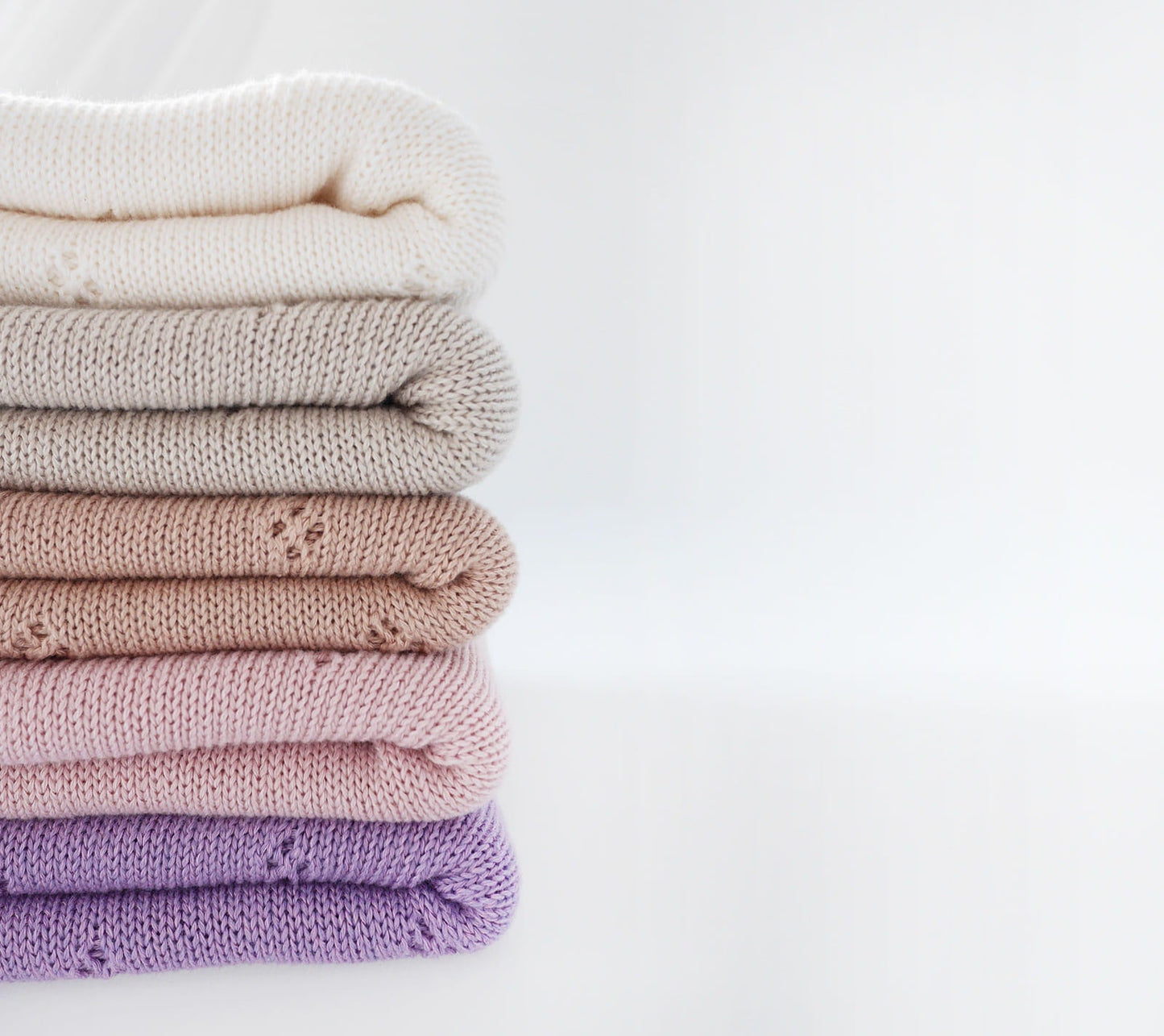 Soft cellular bamboo baby blanket - Coconut - Daisy Blanket Lullalove UK