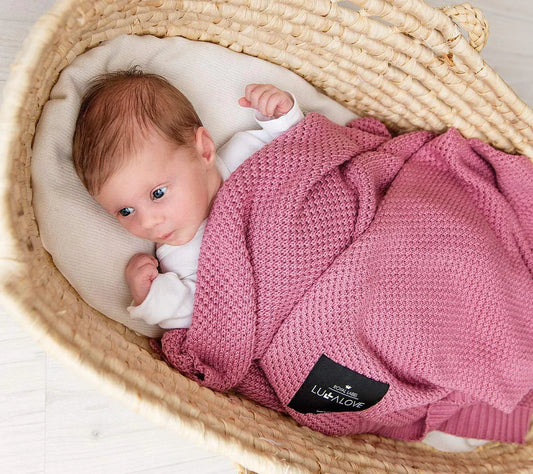 Baby girl in a bamboo baby blanket