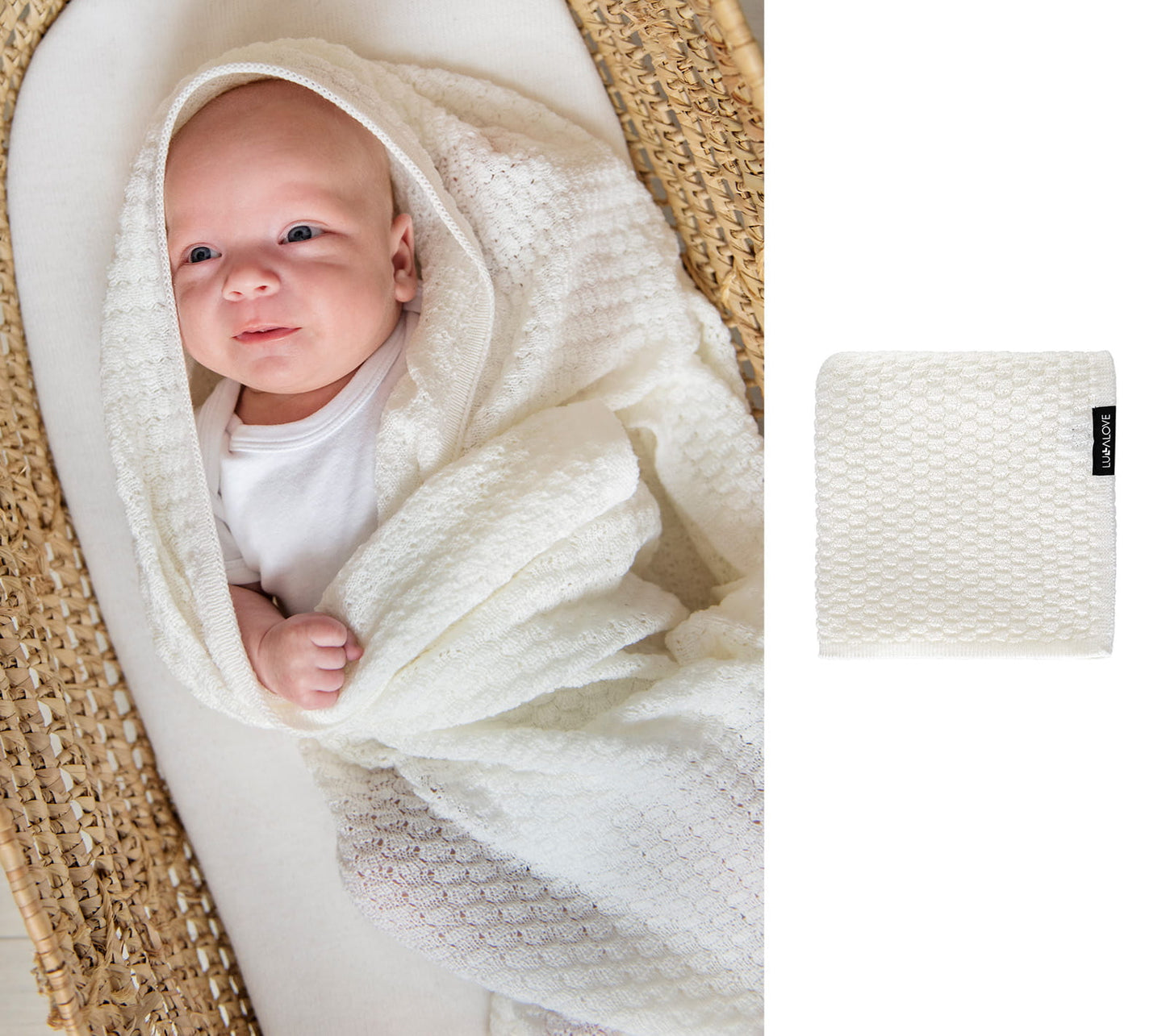 Light merino wool blanket & swaddle - Coconut
