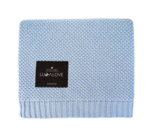Bamboo baby blanket - Baby Blue - Macaroon knit