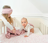 Soft bamboo baby blanket with a frill - Powder pink