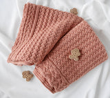 Premium Merino Wool Baby Blanket "Cookie" - Terracotta