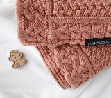 Premium Merino Wool Baby Blanket "Cookie" - Terracotta
