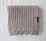 Premium Merino Wool Baby Blanket "Cookie" - Taupe