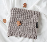 Premium Merino Wool Baby Blanket "Cookie" - Taupe