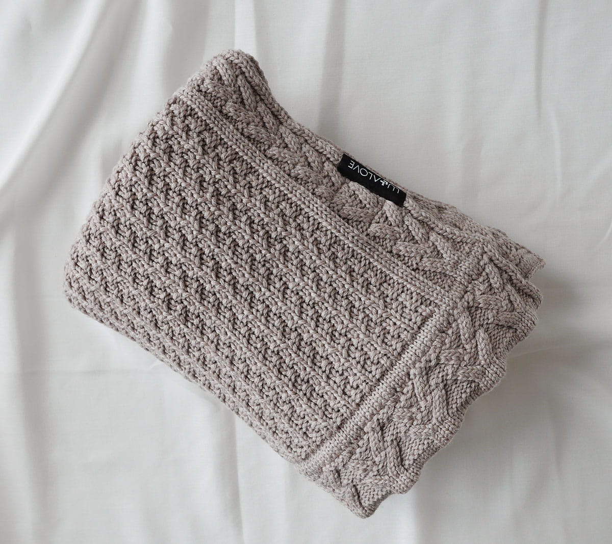 Premium Merino Wool Baby Blanket "Cookie" - Taupe