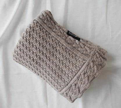 Premium Merino Wool Baby Blanket "Cookie" - Taupe