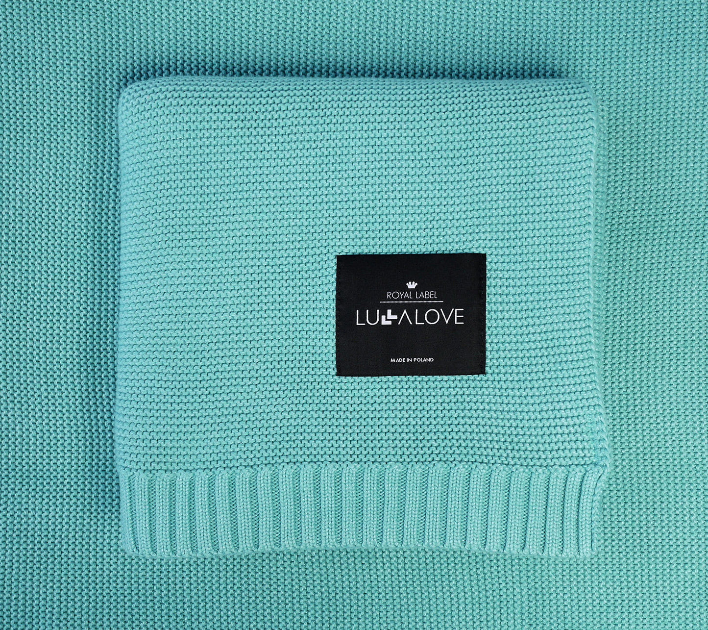 Bamboo baby blanket - Sea blue - Classic knit