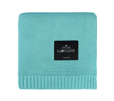 Bamboo baby blanket - Sea blue - Classic knit