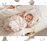 Large Muslin Baby Swaddle - Little Bunnies