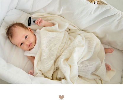 Light 100% Merino Wool Swaddle Blanket - Blue
