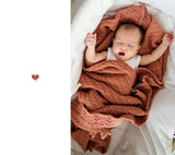 Premium Merino Wool Baby Blanket "Cookie" - Terracotta