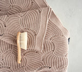 Cellular bamboo baby blanket - Caramel Beige - Seashell