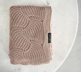 Cellular bamboo baby blanket - Caramel Beige - Seashell