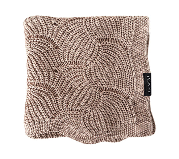 Cellular bamboo baby blanket - Caramel Beige - Seashell