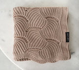 Cellular bamboo baby blanket - Caramel Beige - Seashell