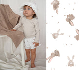 Cellular bamboo baby blanket - Caramel Beige - Seashell