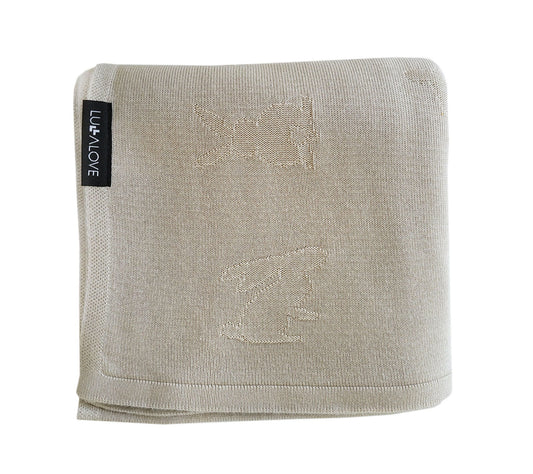Light bamboo swaddle blanket Bunnies - Beige