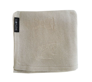Light bamboo swaddle blanket Bunnies - Beige