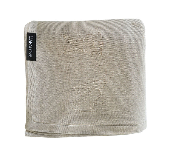 Light bamboo swaddle blanket Bunnies - Beige