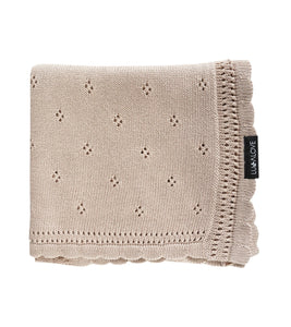 Soft cellular bamboo baby blanket - Caramel - Daisy