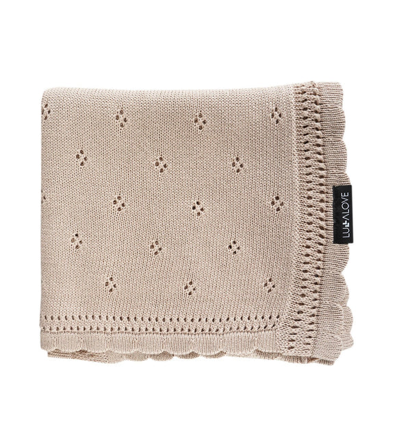 Soft cellular bamboo baby blanket - Caramel - Daisy