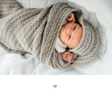 Premium Merino Wool Baby Blanket "Cookie" - Taupe