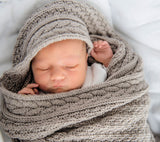 Premium Merino Wool Baby Blanket "Cookie" - Taupe